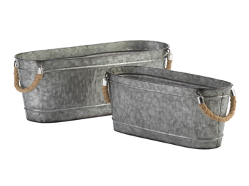 Galvanized Bucket Duo